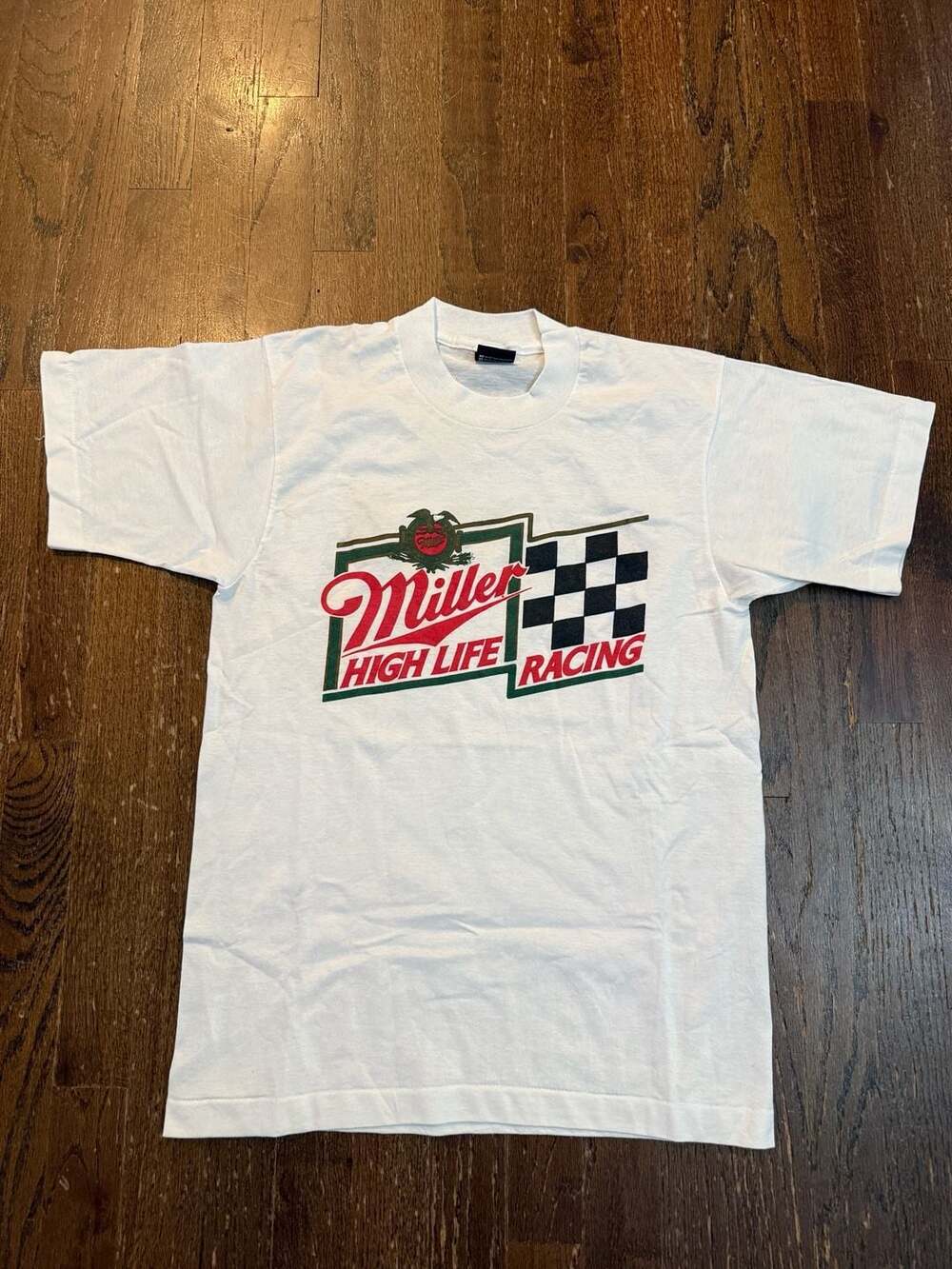 Deadstock Vintage 90s Miller High Life Racing T-Shirt Size M